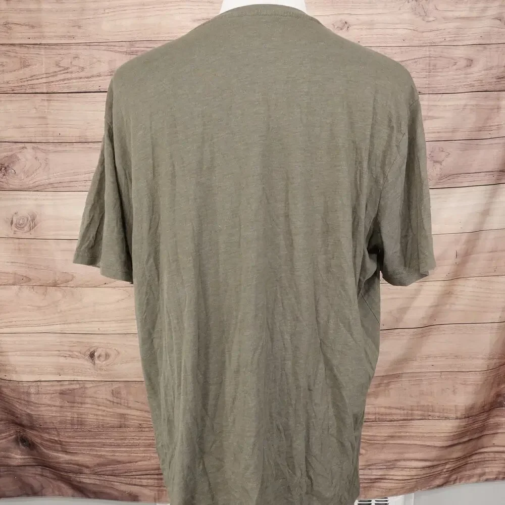 Banana Republic Shirt Mens 2XL Green V‎ Neck Eco Premium Wash Tee Soft Casual